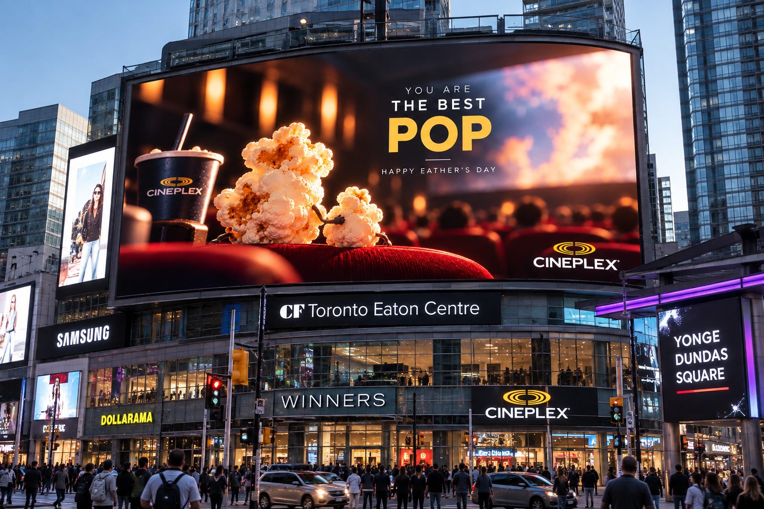 You Are the Best Pop billboard at Yonge-Dundas Square, Toronto