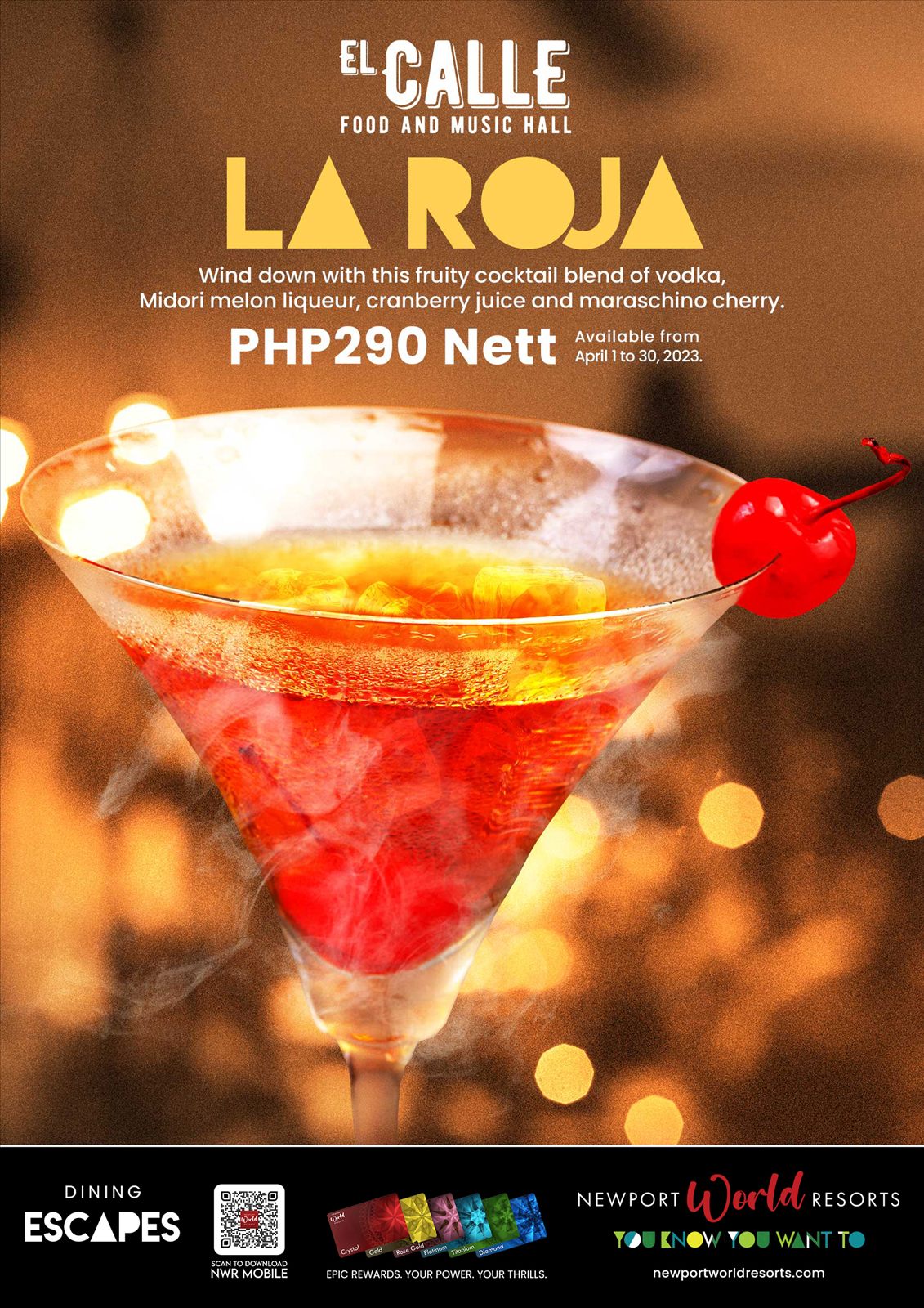 El Calle La Roja cocktail promotion poster