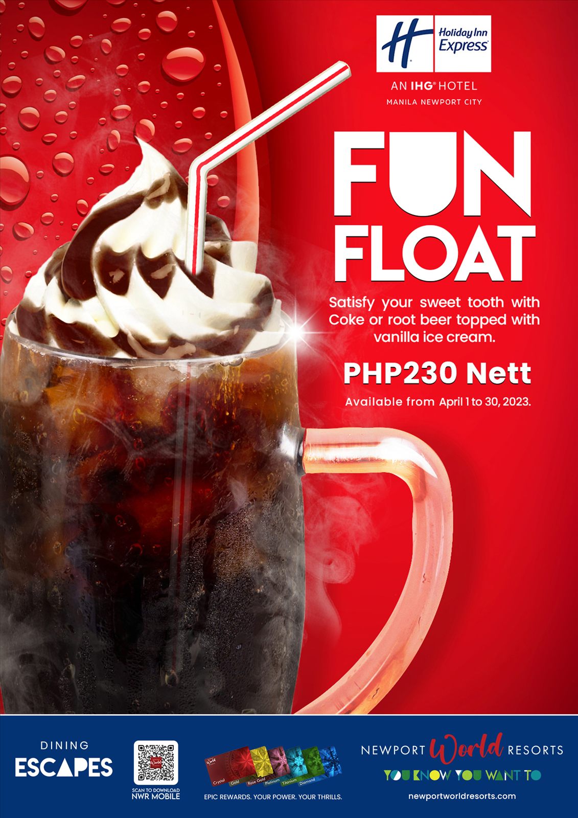 Holiday Inn Express Fun Float drink promotion poster