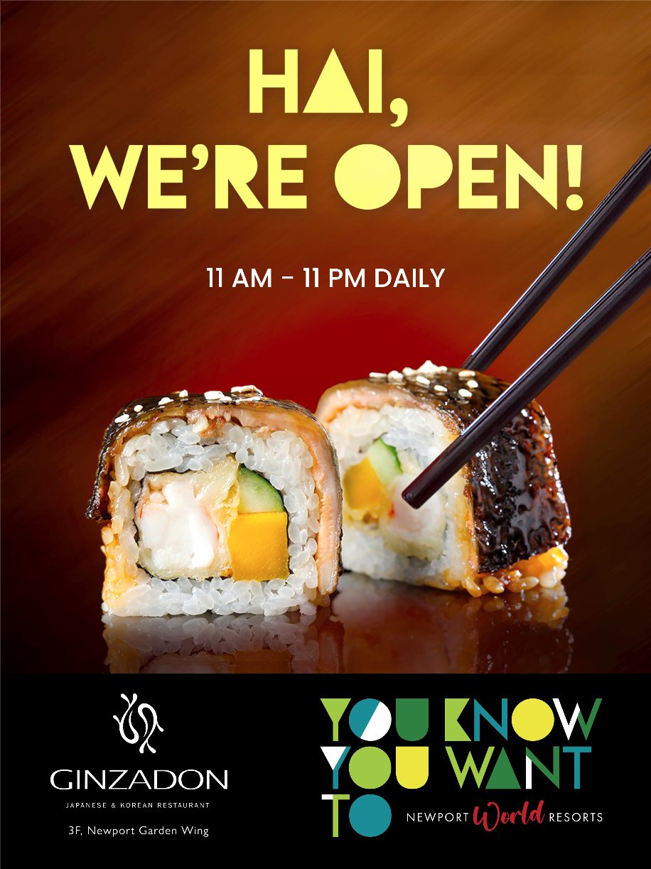 Ginzadon Hai, We’re Open sushi promotion poster