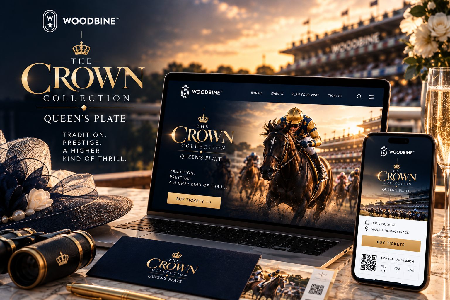 The Crown Collection website and mobile mockups
