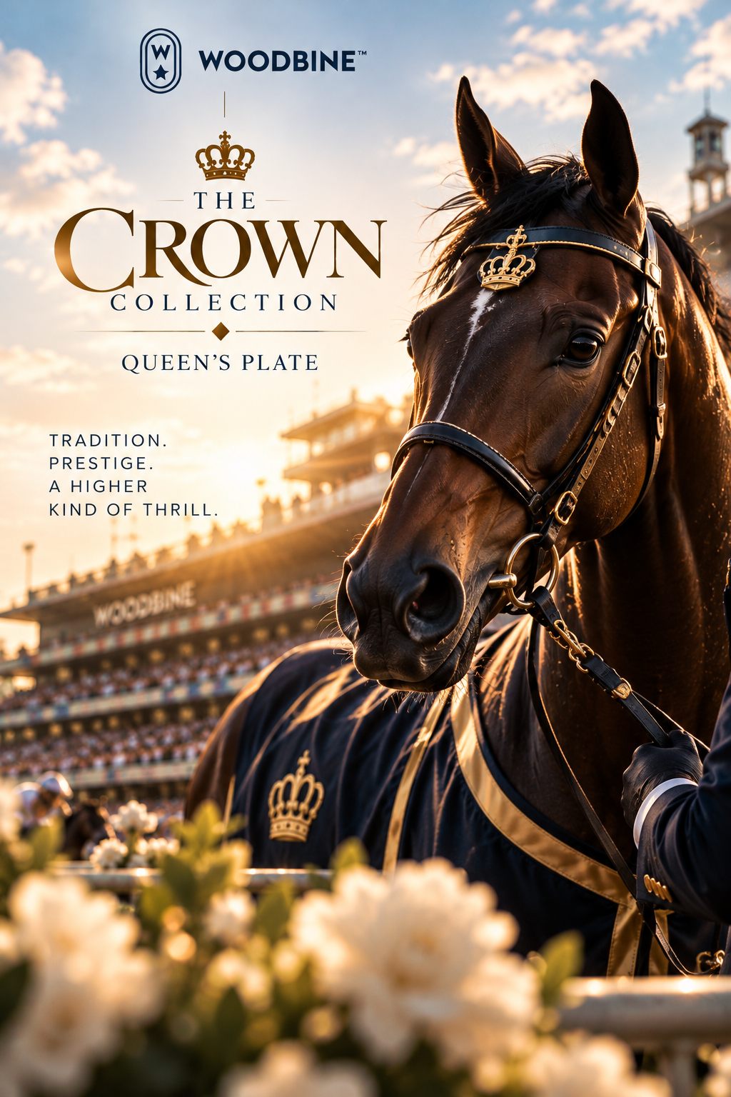 Queen's Plate poster with a man in a tuxedo