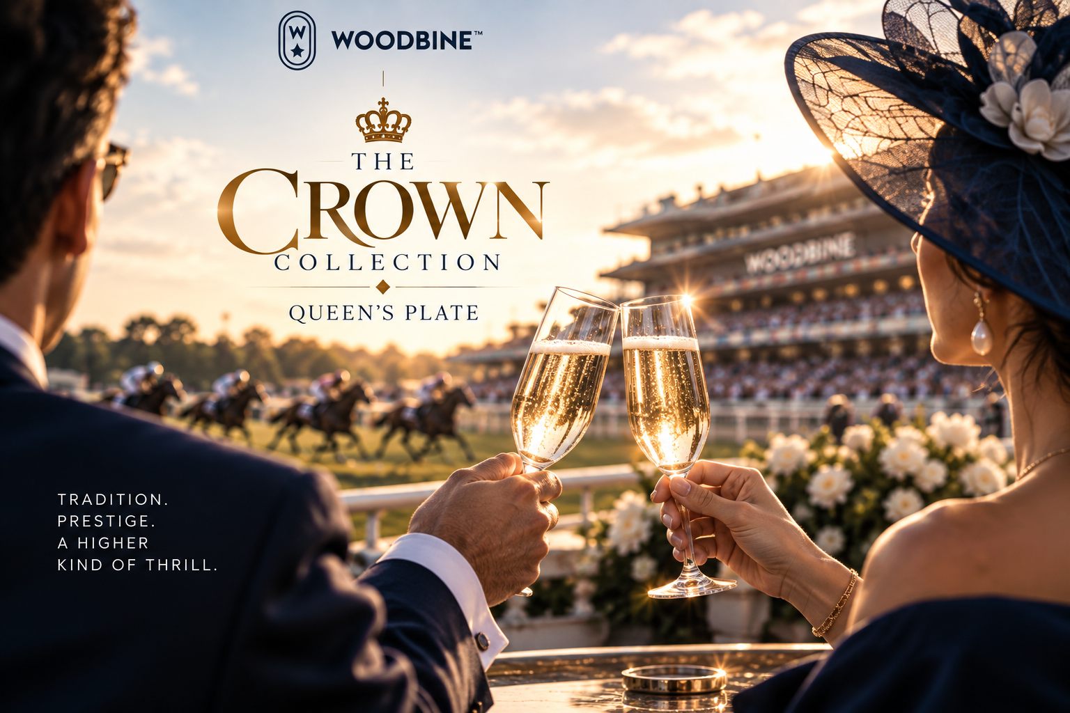 Guests toasting champagne at the Queen's Plate